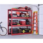 Husky 4-Tier Industrial Duty Steel Freestanding Garage Storage Shelving Unit in Red (77 in. W x 78 in. H x 24 in. D) (N2W772478W4R)