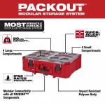 Milwaukee 20 in. Deep Small Parts PACKOUT Organizer with Quick Adjust Dividers and 6 Compartments