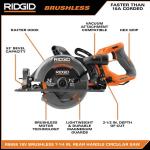 RIDGID 18V Brushless Cordless 7 1/4 InchRear Handle Circular Saw Kit with 8.0 Ah MAX Output Battery, 18V Charger, Bag