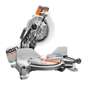 RIDGID 15 Amp 10 Inch Corded Dual Bevel Miter Saw with LED Cut Line Indicator