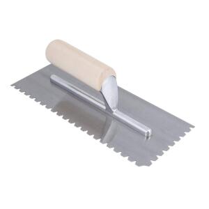ROBERTS 1/4 in. Flat Top V-Notch Pro Wood Flooring Trowel with Wood Handle (49769)