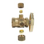 BrassCraft 1/2 in. FIP Inlet x 3/8 in. Compression x 1/4 in. Compression Dual Outlet Multi-Turn Valve (R1700RX R1)
