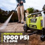 RYOBI Cold Water Wheeled Corded Electric Pressure Washer, 1900 PSI, 1.2 GPM