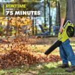 RYOBI40-Volt (120 MPH & 550 CFM) Cordless Battery Blower With 4.0 Ah Battery and Charger