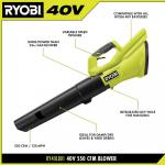 RYOBI40-Volt (120 MPH & 550 CFM) Cordless Battery Blower With 4.0 Ah Battery and Charger