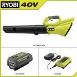 RYOBI40-Volt (120 MPH & 550 CFM) Cordless Battery Blower With 4.0 Ah Battery and Charger