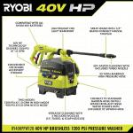 RYOBI 40V Cordless Cold Water Electric Pressure Washer, 1200 PSI, 1.0 GPM (Tool Only)