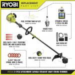 RYOBI25 cc 2-Stroke Full Crank Attachment Capable Straight Gas Shaft String Trimmer