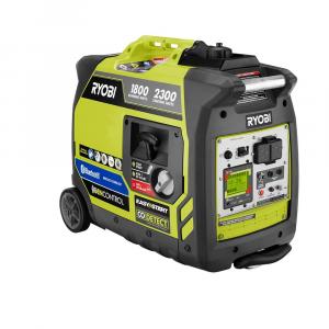 RYOBI 2300 Watt Recoil Start Bluetooth Super Quiet Gasoline Powered Digital Inverter Generator with CO Shutdown Sensor