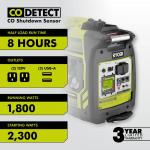 RYOBI 2300 Watt Recoil Start Bluetooth Super Quiet Gasoline Powered Digital Inverter Generator with CO Shutdown Sensor