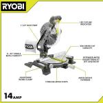 RYOBI 14 Amp Corded 10 Inch Compound Miter Saw with LED Cutline Indicator