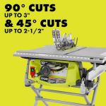 RYOBI 15 Amp 10 Inch Compact Portable Corded Jobsite Table Saw with Folding Stand