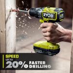 Ryobi ONE+ HP 18V Brushless Cordless 1/2-Inch Drill/Driver Kit featuring (2) 2.0 Ah HIGH PERFORMANCE Batteries, a Charger, and a Bag