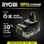 RYOBIONE+ 18V Lithium-Ion 6.0 Ah HIGH PERFORMANCE Battery