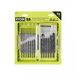 RYOBI(25-Piece) Black Oxide Round Shank Twist Drill Bit Set 