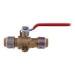 SharkBite Max 1/2 in. Brass Push-to-Connect Ball Valve with Drain and Drop Ear (UR24615)