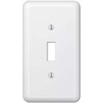 Hampton Bay Declan 1-Gang White Toggle Steel Wall Plate (BPMSPW-T)