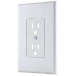 TITAN3 1-Gang Duplex Midway/Maxi Sized Cover-up Plastic Wall Plate, White Smooth Finish (5-Pack) - TPPCSW-D-5
