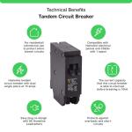 Square D Single-Pole Tandem Circuit Breaker Homeline 2-15 Amp