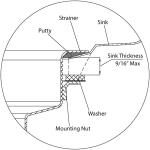 Glacier Bay Fixed Post Kitchen Sink Strainer - Stainless steel with polished finish (7043-103SS)