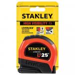 StanleyMagnetic 25 ft. LeverLock High Visibility Tape Measure