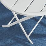StyleWell 24.6 in. White Metal Folding Round Outdoor Patio Bistro Table Mix and Match (FTS41037-W)
