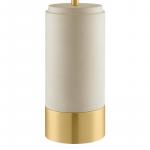 Hampton Bay 25 in.Brayward Tan Concrete With Gold Metal Trim Table Lamp With Off-White Linen Fabric Shade