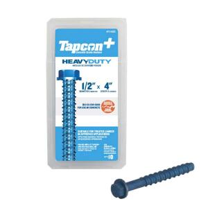 Tapcon 1/2 in. x 4 in. Steel Hex Washer-Head Indoor/Outdoor Concrete Anchors (10-Pack) (11420)