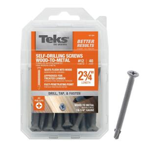 Teks 12 2-3/4 in. Phillips Flat-Head Self-Drilling Screws (40-Pack) (21384)