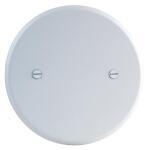 Commercial Electric 5 in. Round (Fits 3.25 in. Box) Blank Metal Wall Plate, White (Paintable) - PMTW-RB