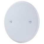Commercial Electric 5 in. Round (Fits 3.25 in. Box) Blank Metal Wall Plate, White (Paintable) - PMTW-RB