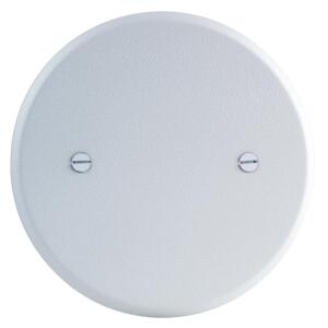 Commercial Electric 5 in. Round (Fits 3.25 in. Box) Blank Metal Wall Plate, White (Paintable) - PMTW-RB