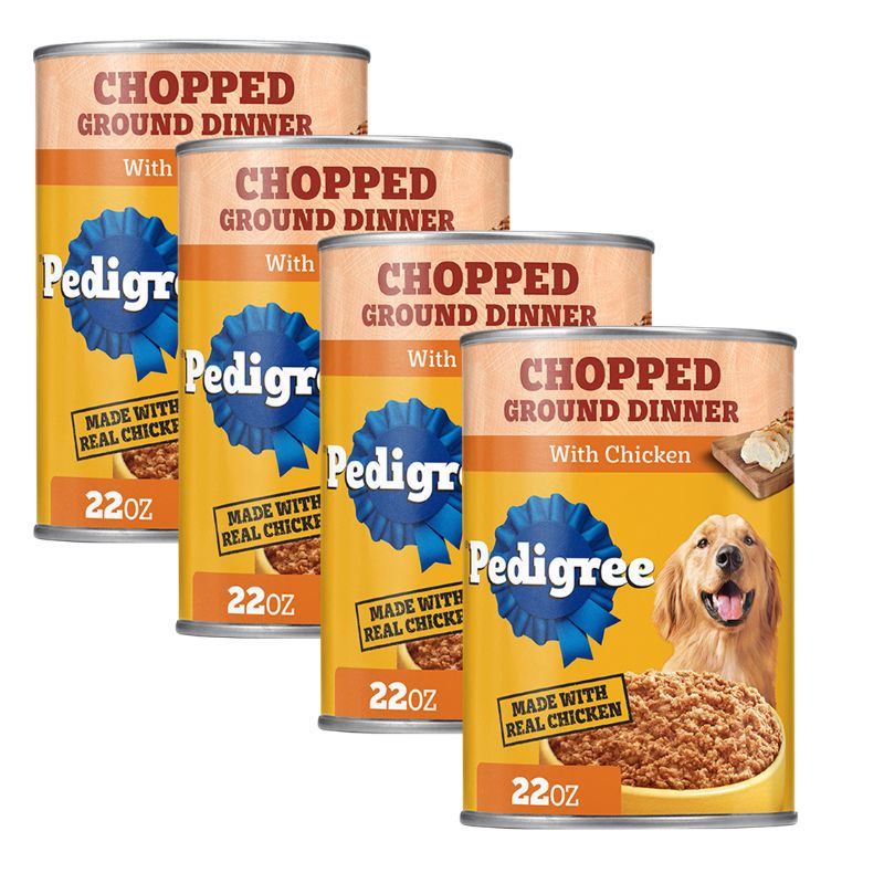 Pedigree Chopped Ground Dinner Adult Wet Dog Food with Chicken