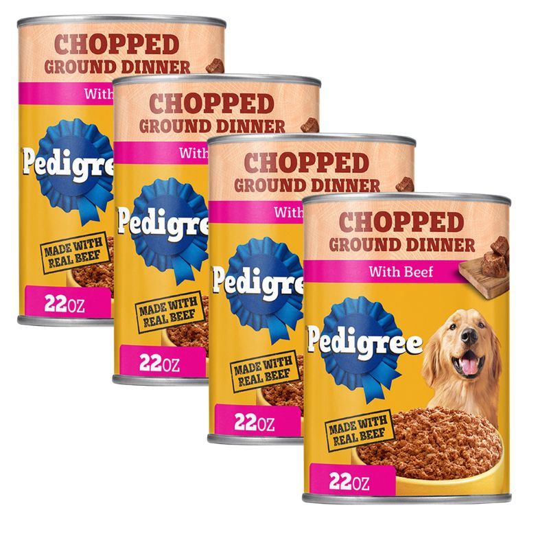 Pedigree Chopped Ground Dinner Adult Wet Dog Food with Beef
