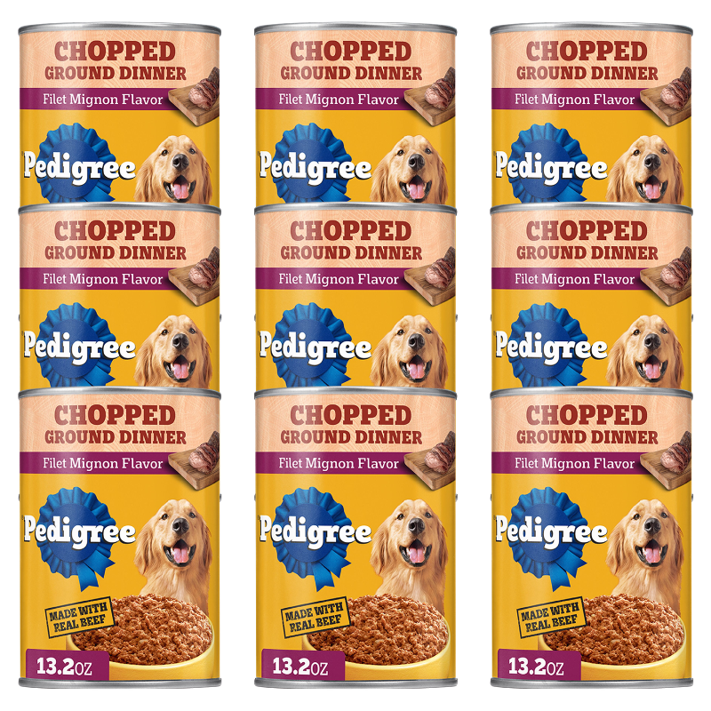 Pedigree® Chopped Ground Dinner - Adult Wet Dog Food, Filet Mignon Flavor