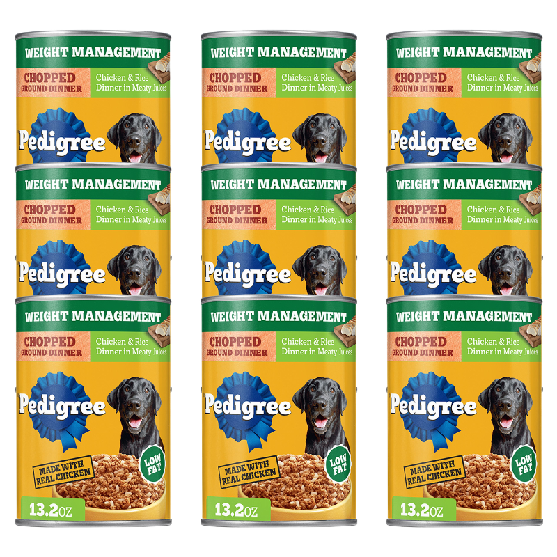 Pedigree Chopped Ground Dinner Weight Management Adult Wet Dog Food - Chicken & Rice,