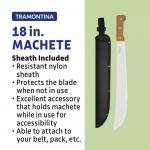 TramontinaMachete with Carbon Steel Blade and Wood Handle with Nylon Sheath (18-inch)