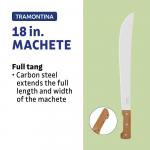 TramontinaMachete with Carbon Steel Blade and Wood Handle with Nylon Sheath (18-inch)