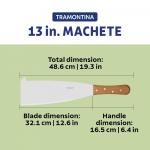 Tramontina13-inch Sugar Cane Machete with Wood Handle and Carbon Steel Blade