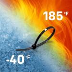 Commercial Electric 4in Miniature Standard UL 21 Rated Cable Zip Ties 100 Pack UV (Black) (GT-100MCB)