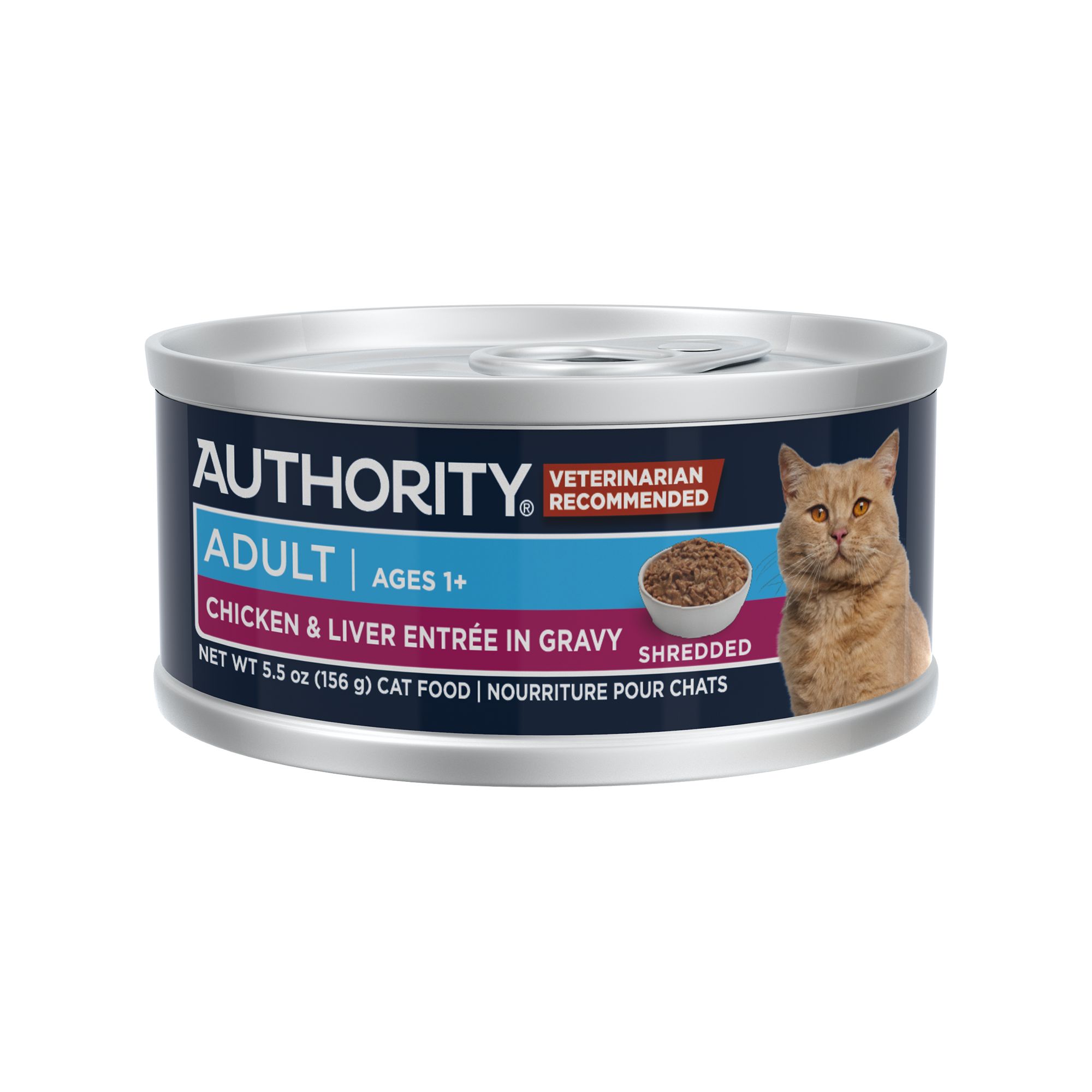 Authority® Everyday Health Adult Cat Wet Food - Shreds in Gravy, With-Grain, Chicken & Liver - Image 2