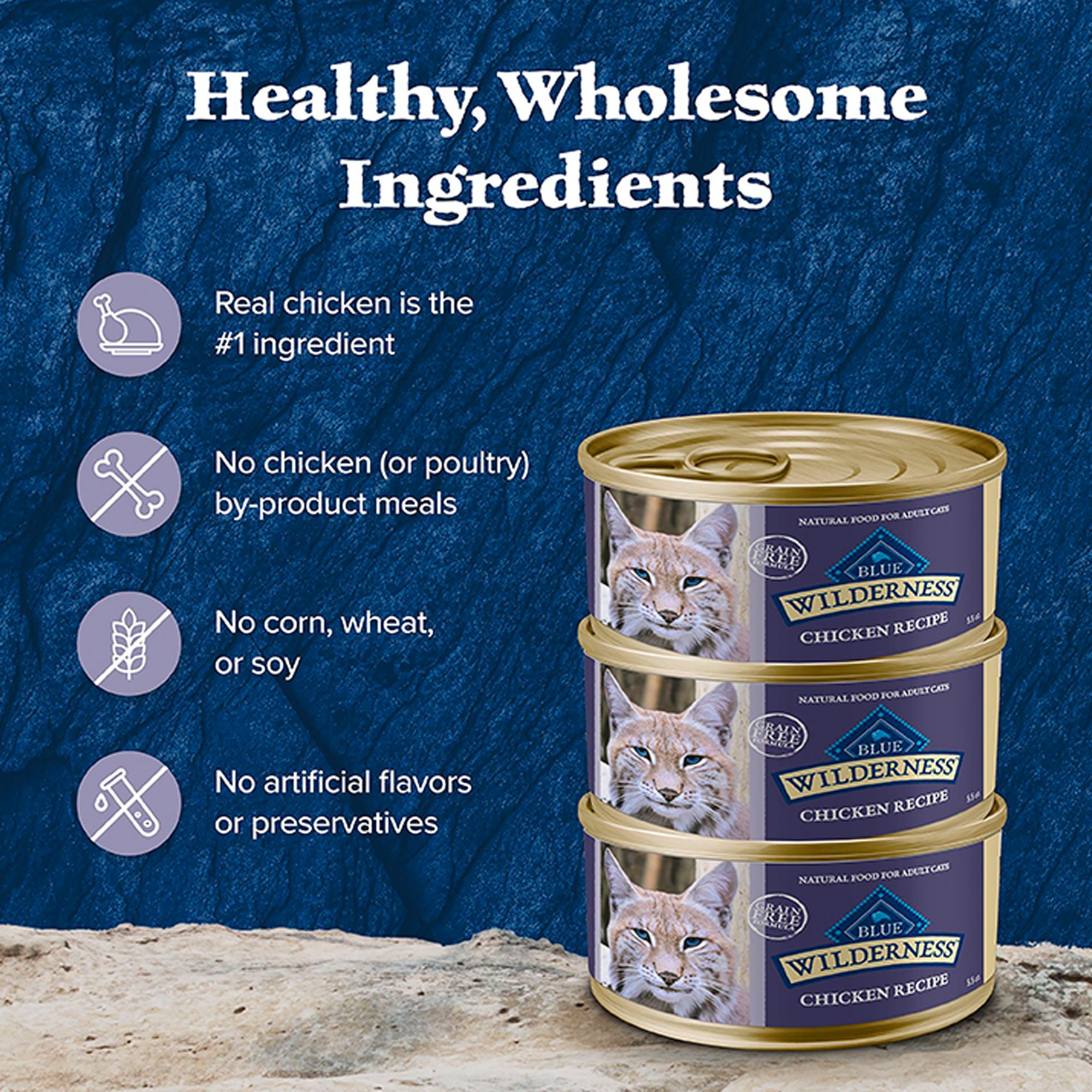 Blue Buffalo® Wilderness&trade;  Adult Wet Cat Food - Grain Free, Pate, - Chicken - Image 6