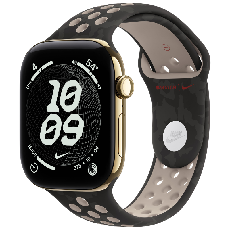 Apple Watch Series 12 46mm,GPS + Cellular Titanium Radiant Gold (Nike Sport Band)