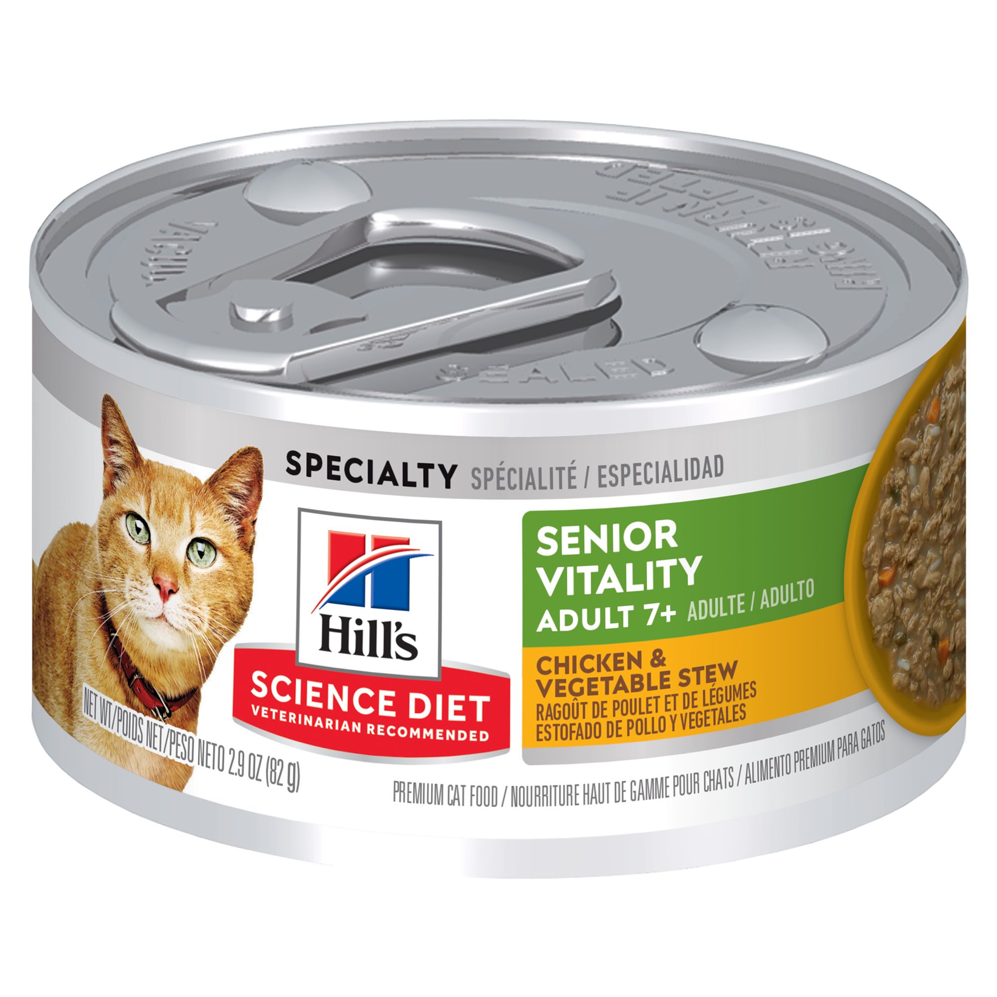 Hill's Science Diet Adult 7+ Senior Vitality Cat Food - Chicken & Vegetable Stew - Image 1