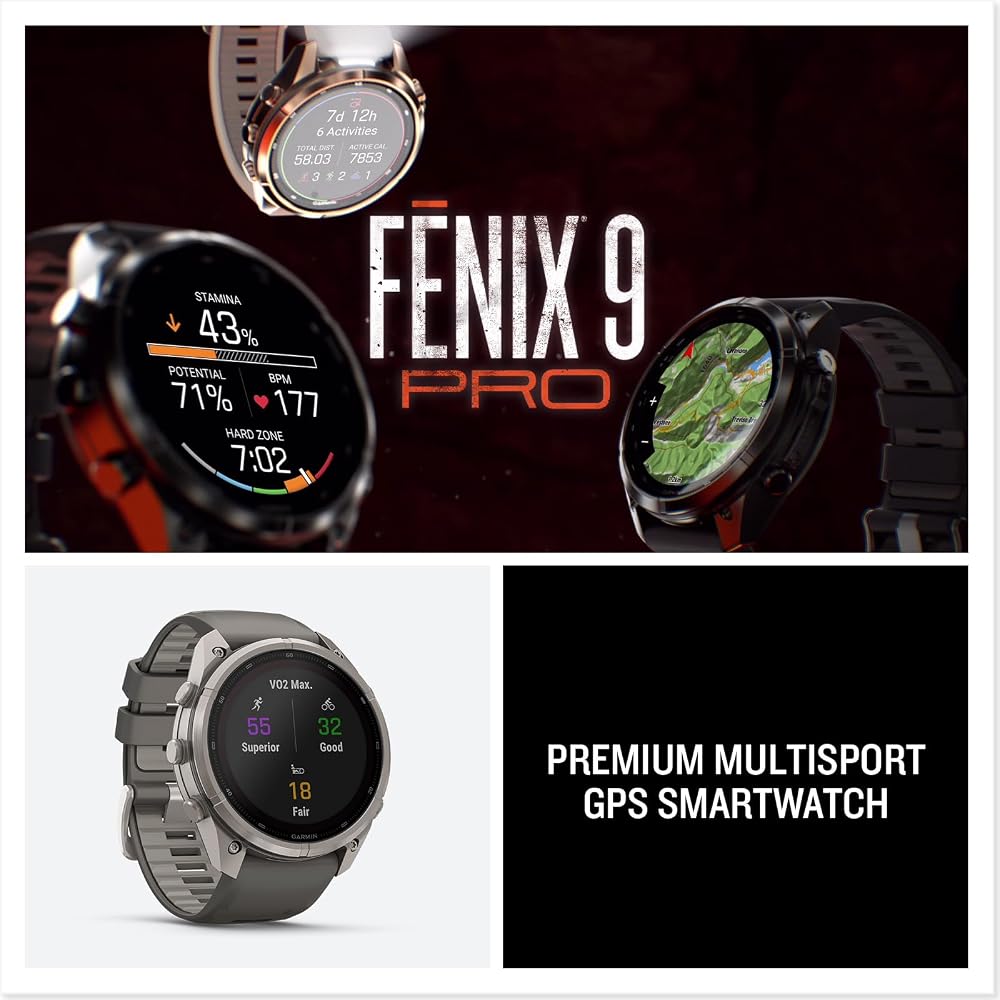 Garmin fēnix 9 Pro Solar Titanium 47mm, inReach, Pebble/Silver Gray - Image 6