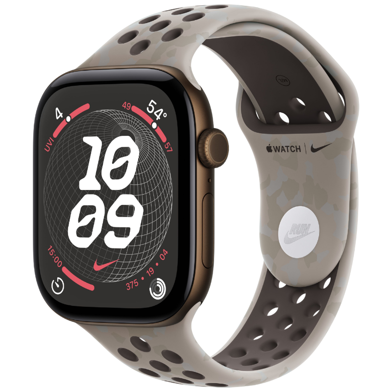 Apple Watch Series 12 46mm,GPS Aluminum Dark Bronze (Nike Sport Band)