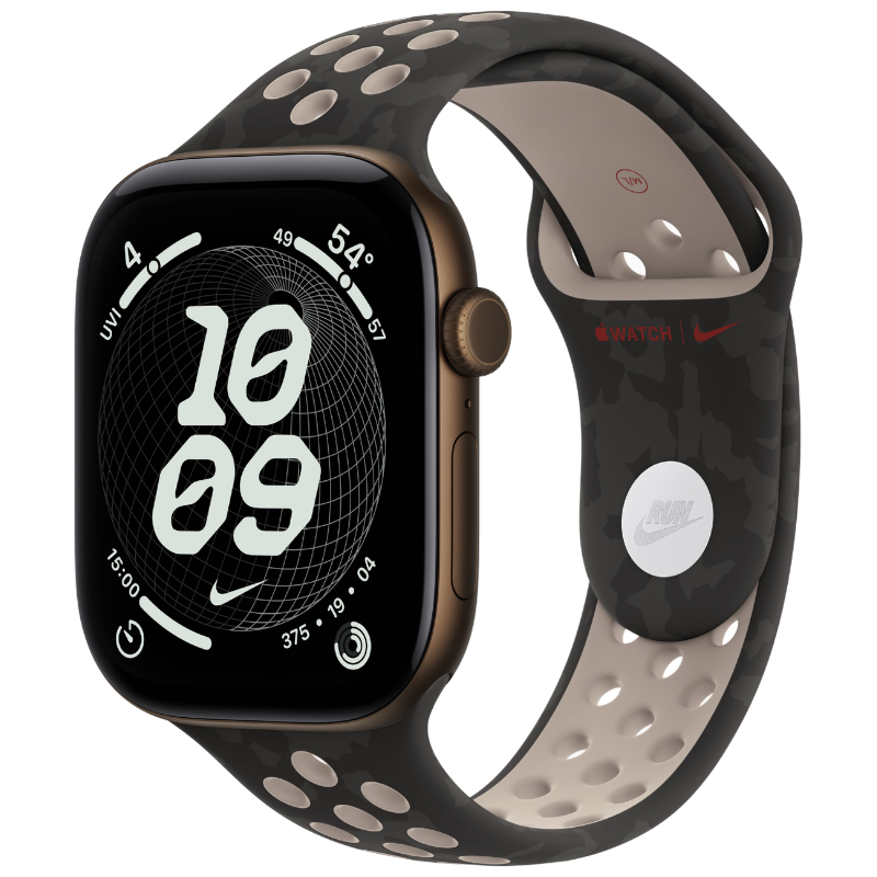 Apple Watch Series 12 46mm,GPS Aluminum Dark Bronze (Nike Sport Band)