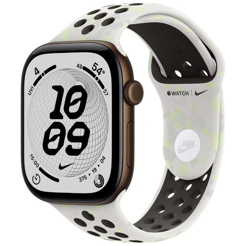 Apple Watch Series 12 46mm,GPS Aluminum Dark Bronze (Nike Sport Band)