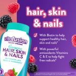 Vitafusion Gorgeous Hair, Skin & Nails Multivitamin Gummy Vitamins with Biotin and Antioxidants Vitamins C & E, Raspberry Flavor, 135 Count