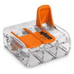 WAGO 221-413 Lever-Nuts 3-Conductor Splicing Connectors, 12-24AWG (50-Pack) (0221413K00-012)